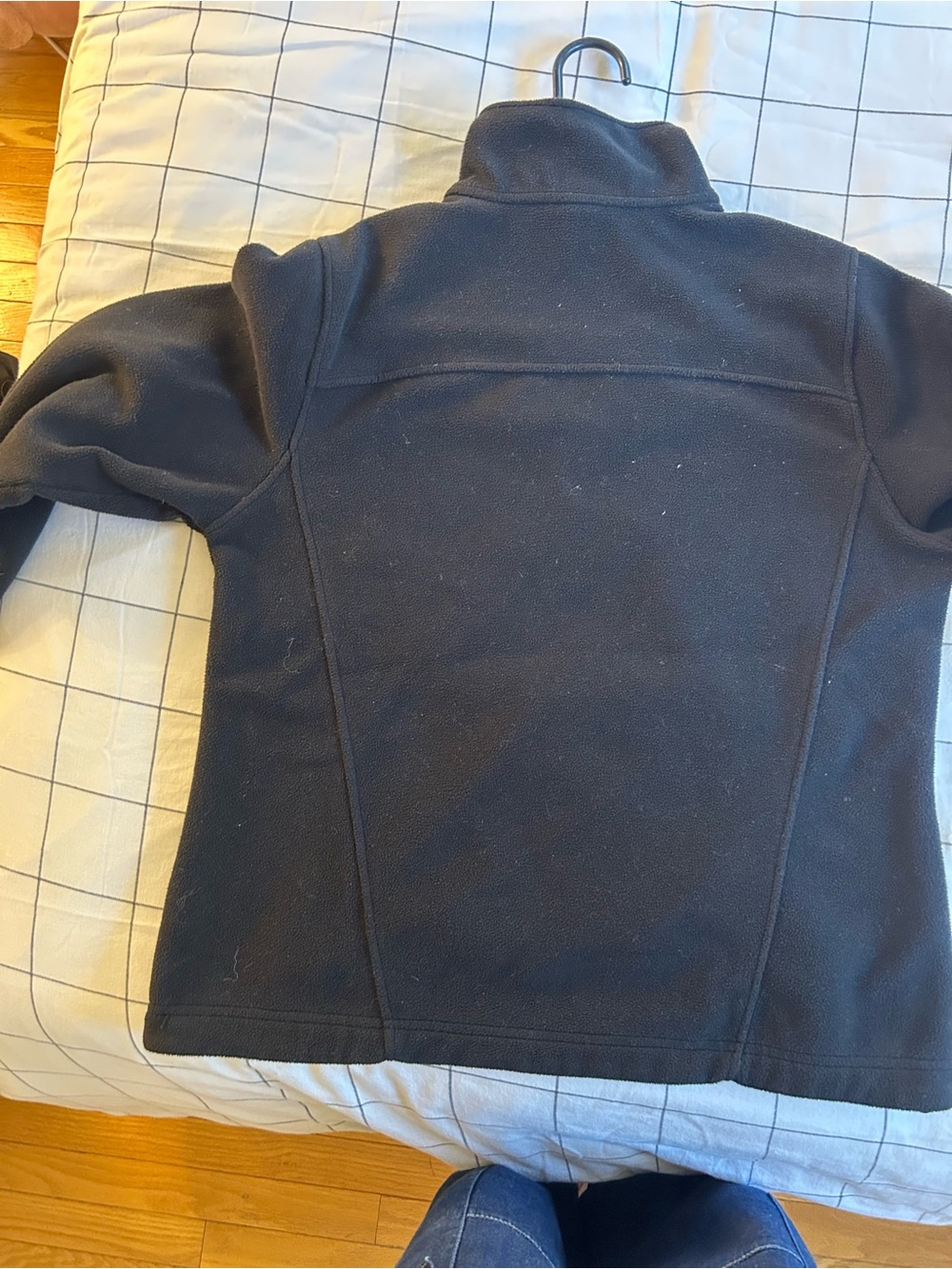 L.L. Bean womens Black Quarter-Zip Fleece Pullover - Picture 2 of 5